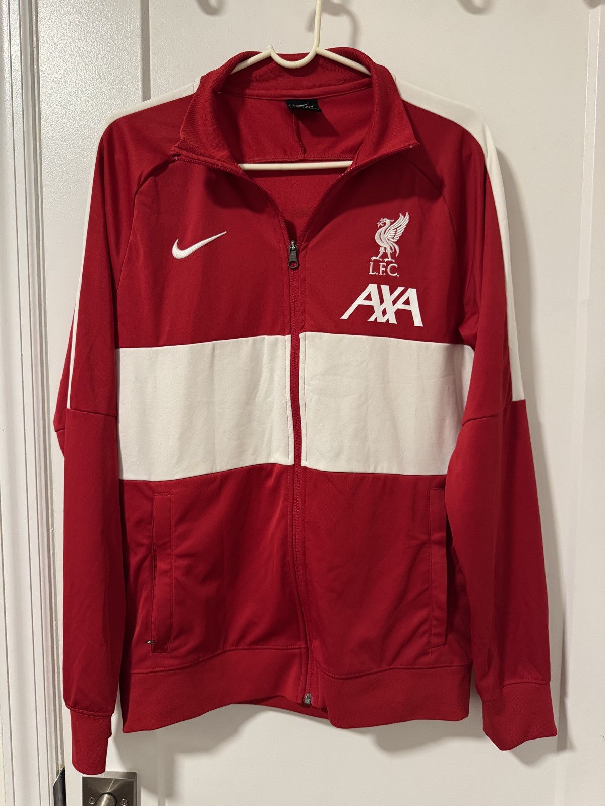 Nike Liverpool FC 20/21 Anthem Soccer Track Jacket Mens size : M  Full Zip Red 