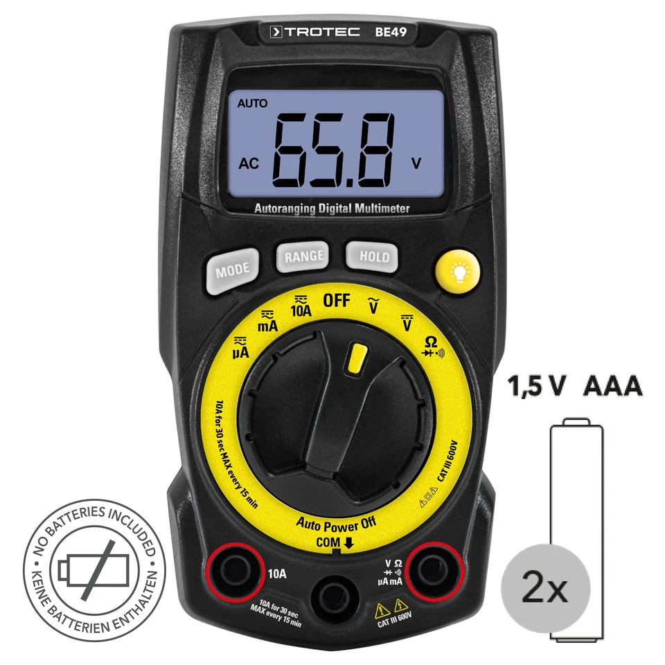 TROTEC Digital-Multimeter BE49 | Multifunktionsmessgerät, sieben Messfunktionen - Bild 2 von 4