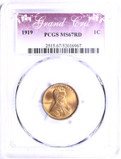 1919 Lincoln Cent : PCGS MS67RD