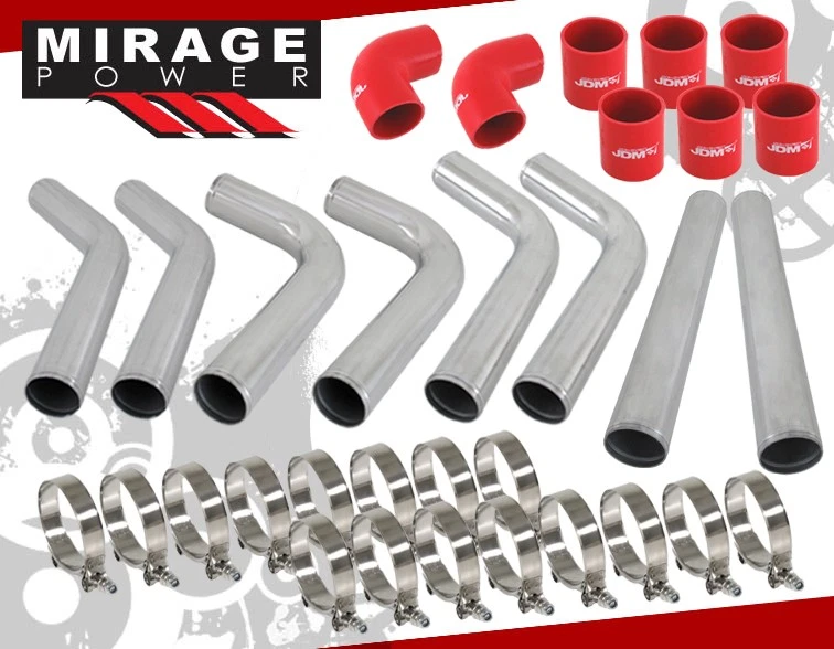 Universal 8 Pc 2.5" Aluminum Bent Piping Kit T-6061 Intercooler Foto 2 de 4