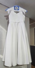 David's Bridal Satin Off- The Shoulder White Dress Has Some Light Imperfections