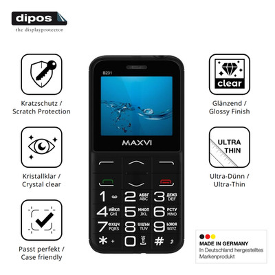 4x Schutzfolie klar für Maxvi B231 Displayschutzfolie Folie Display Schutz dipos