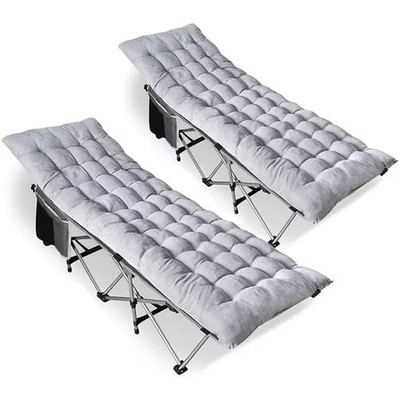 Zone Tech 113897 Set of 2 Folding Outdoor Camping Travel Cot and Cot Pad Classic