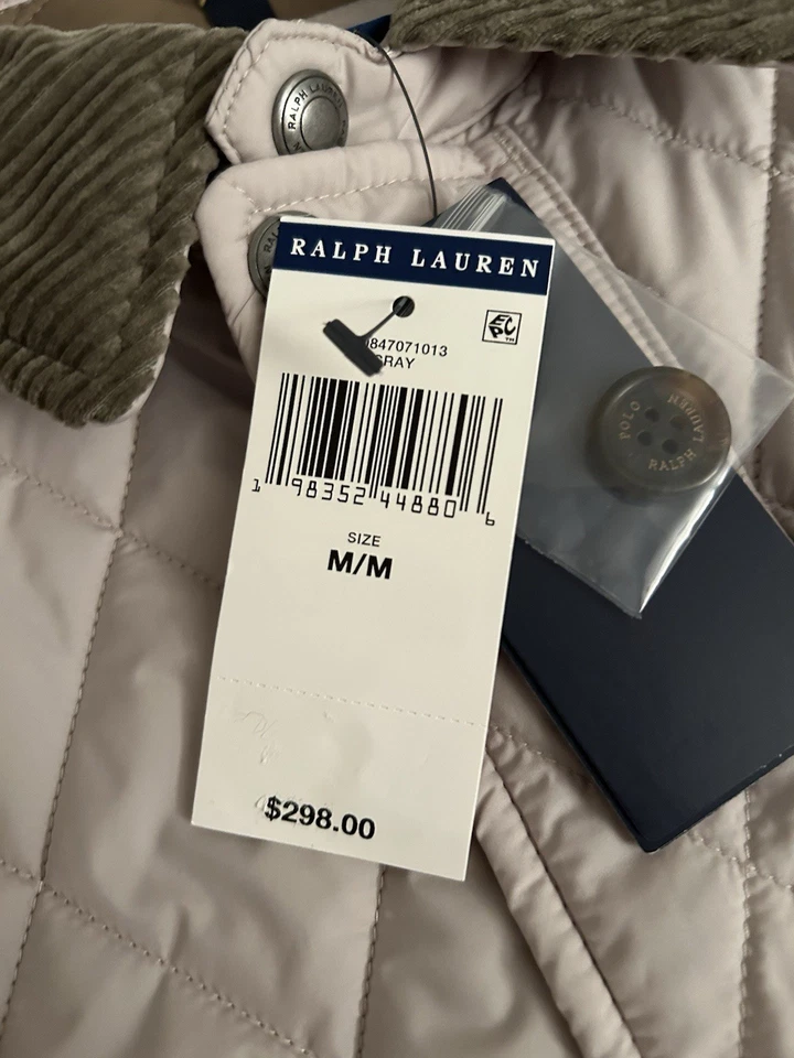 Abrigo Chaqueta Acolchada Para Hombre Polo Ralph Lauren Cuello Pana Repelente al Agua Foto 4 de 4