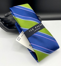 TED BAKER London Men's Silk Blend Tie  Green  Striped  NEW MSRP: 79.50