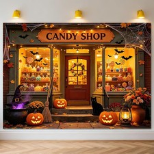 Halloween Magic Witch Candy Shop Photo Backdrop 7x5ft