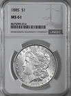 1885-P  $1  MORGAN SILVER DOLLAR  "PHILADELPHIA"   NGC MS61 #8675095-014