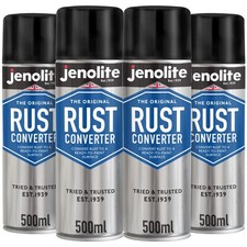 Jenolite Rust Converter Spray 4 x 500ml Turns Rust into Ready to Paint Surface