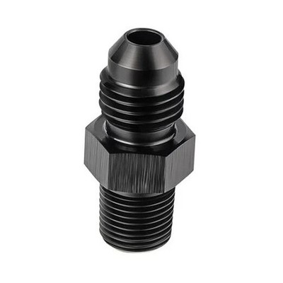  Pipe Fitting Adapter Aluminum Straight Black 4AN to 1/8 BSPT