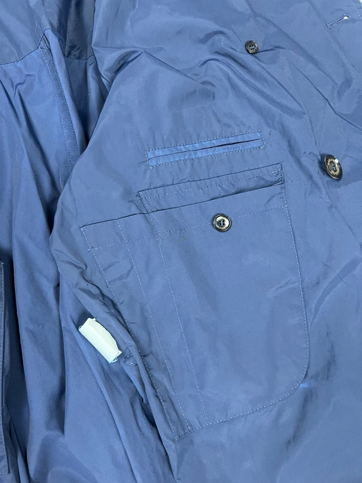 Baldinini Italy Luxury Navy Double Breasted Trench Coat Jacket Men's Size IT 54  image 8