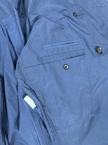 Baldinini Italy Luxury Navy Double Breasted Trench Coat Jacket Men's Size IT 54  image 8
