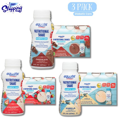#ad Equate High Diabetic Care Shake Variety Pack Flavour 8 oz 18 Ct $23.75