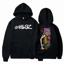 Gorillaz 2024 Merch Unisex Long Sleeve Oversized Hooded Fleece Sweatshirt