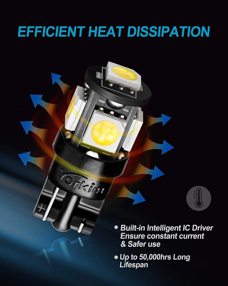 194 LED Bulbs White 6000k Super Bright 5th Generation, T10 168 LED Bulb for C... - Image 4 of 4