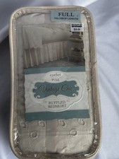 Vtg, Vintage Chic Full Size Bedskirt Eyelet Ruffled Bedskirt, Off White, New