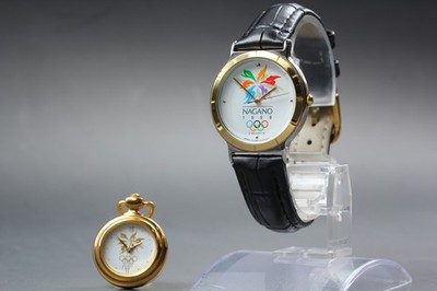 2Set Vintage 1993 *N MINT* Seiko Nagano Olympic V701-1A70 Y136-6F50 Uhr JAPAN