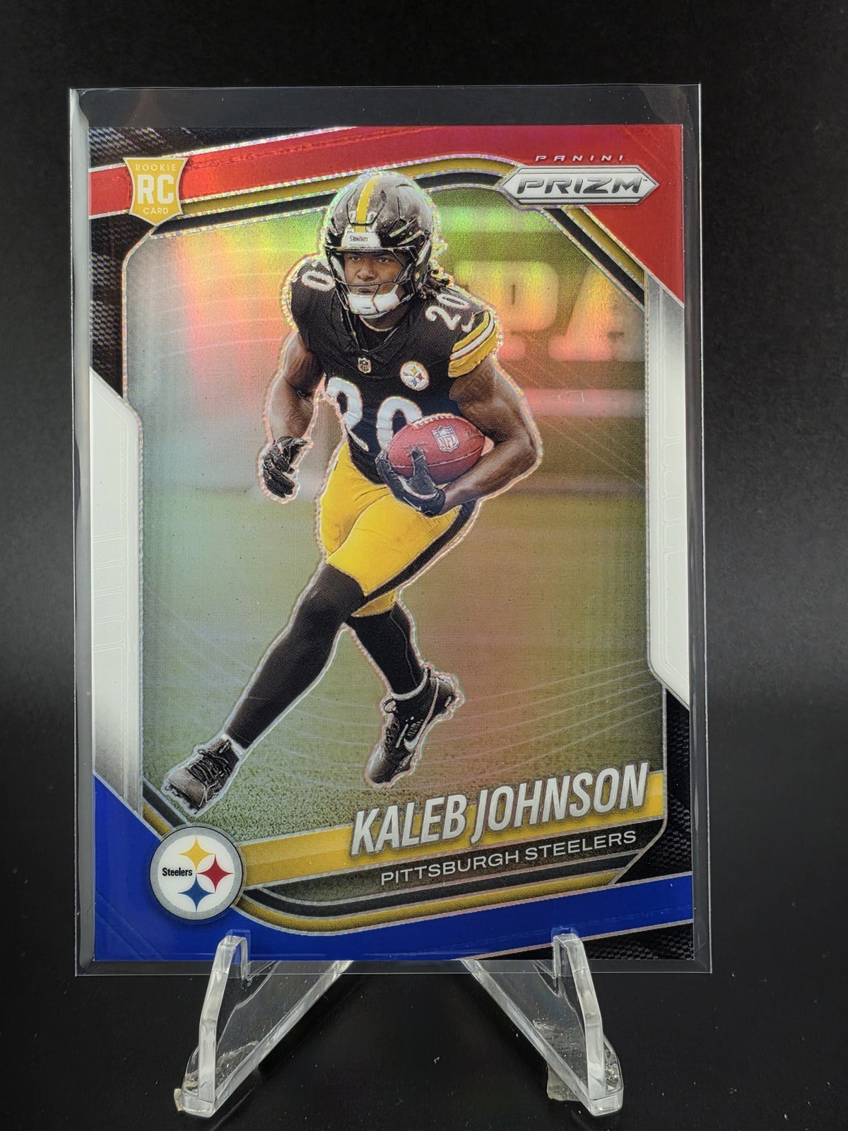 2025 Panini Prizm #375 Kaleb Johnson Red White and Blue
