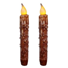 CVHOMEDECO. Real Wax Hand Dipped Battery Operated LED Timer Taper Candles