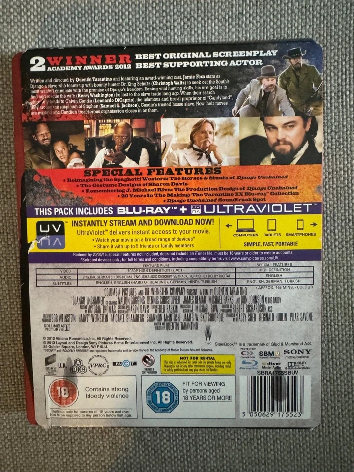 blu-ray Django Unchained Limited Edition Quentin Tarantino (REGION FREE) - Image 2 of 3