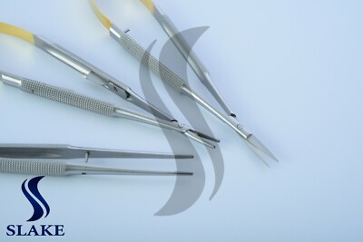 Castroviejo Needle Holder TC Scissor Forceps Dental Eye Set Kit 3 Pcs Set Dental