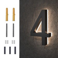 5 Inch Backlit LED House Numbers Waterproof Stainless Steel High Transparency...