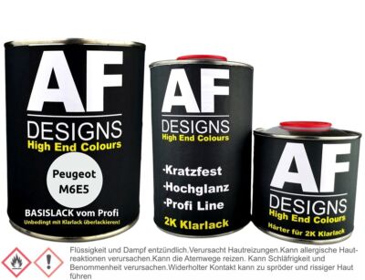 Autolack für Peugeot M6E5 Blanc Nacre 1,25L Klarlack Set