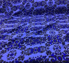 Challis Rayon Apparel Fabric Ikat Blue Black F521
