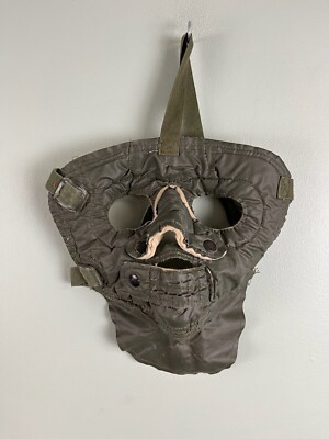 Awesome Vintage US Navy Frogman Face Mask with Snaps & Neck Guard Vintage Creepy