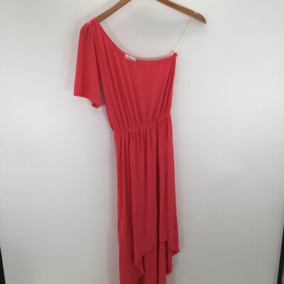 Everly Dress Women's W13xL47 Red Midi One Shoulder Draped | eBay