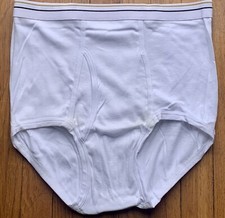 Vintage Mens Stafford Briefs Underwear Large 44 Classic Fit White 3 Pairs NEW