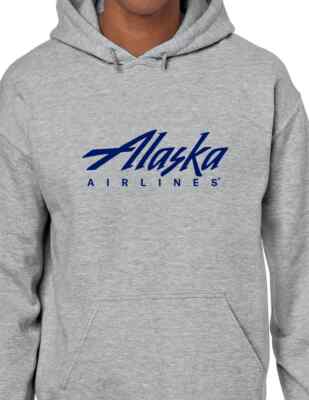 Alaska Airlines Logo Hoodie US Air Travel Flight Souvenir Hooded Sweatshirt