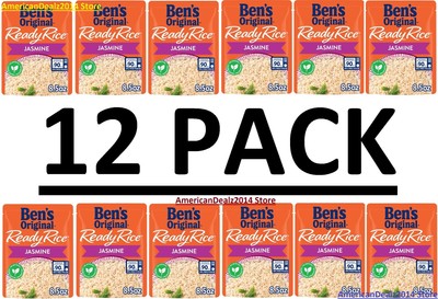 12 PACK - Ben's Original Ready Rice Jasmine Rice, Easy Dinner Side, 8.5 OZ Pouch