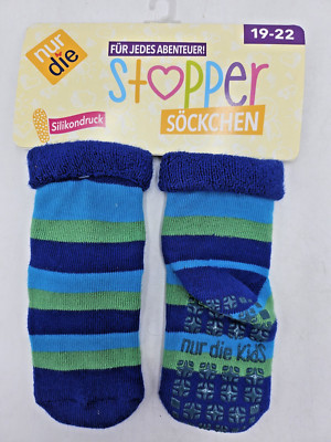 nur die 418, Stopper Söckchen Gr. 19-22 blau für Kids Silikondruck