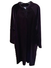 Vintage Meant To Be Size Plus XL Dark Purple Soft Faux Velvet Lounging Robe