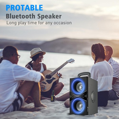 Bluetooth Speakers, Wireless TWS Portable Speaker with Lights - Picture 6 of 7