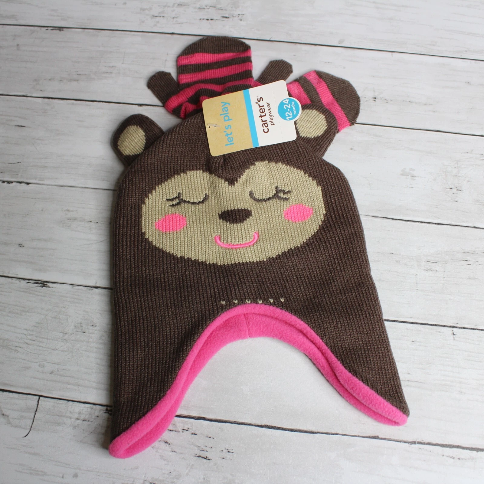 Carter's Baby Girl's Winter Hat Mittens Set Infant Size 12-24 Months