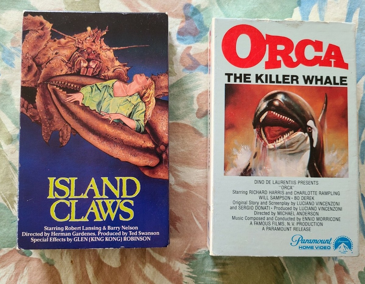 Orca 1977 Island Claws 1980 betamax horror movies NOT VHS