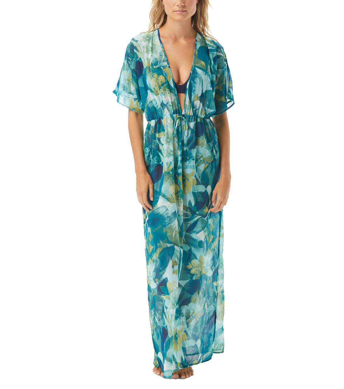 Vince Camuto Rainforest Printed Caftan Swim Cover-Up Women's Swimsuit Large