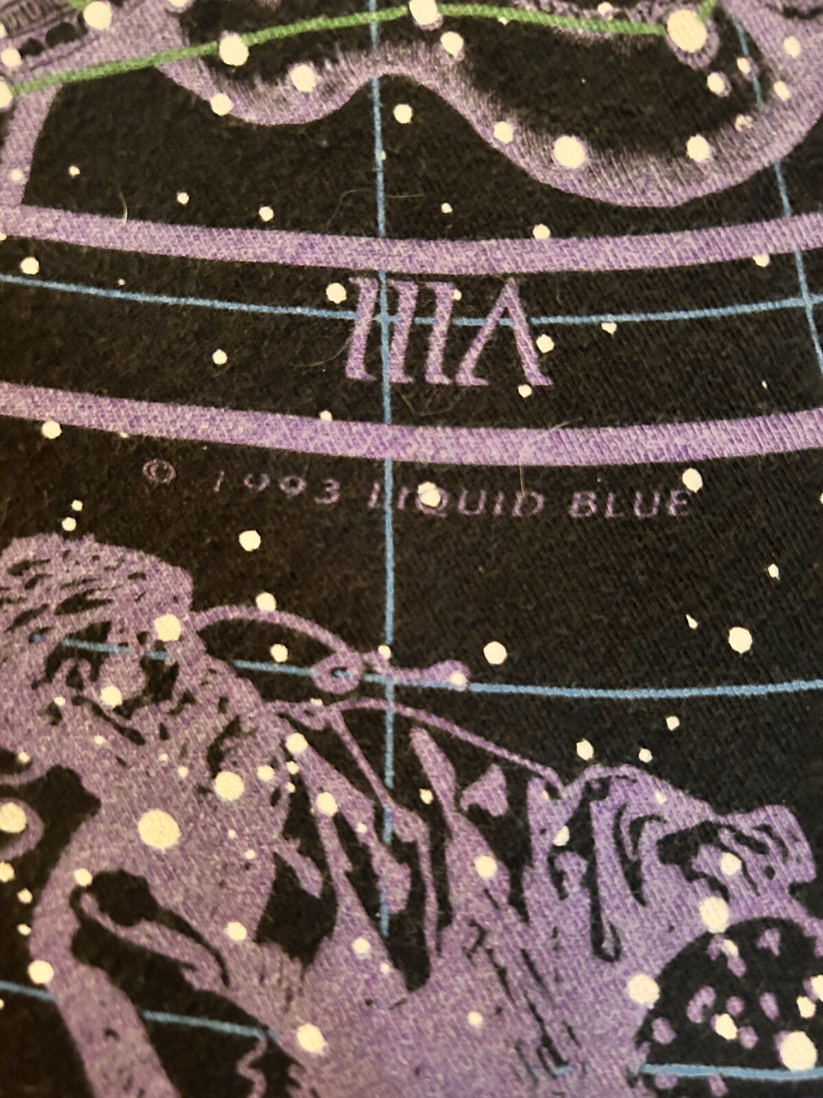 VTG 1993 HEMISPHERE AUSTRAL BOREAL T SHIRT LIQUID BLUE ZODIAC GALAXY 90s SPACE L image 3