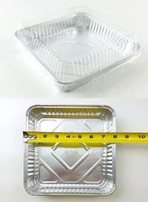 Handi-Foil 8" x 8" Square Aluminum Foil Cake Pan w/Dome Lid - Disposable Pans