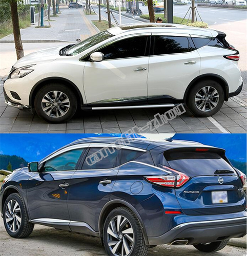 Fits 2015-2024 Nissan Murano Chrome Trim Vent Window Visors Rain Guards Shade Deflectors main image 0