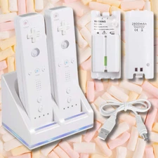 New Rechargeable Battery Packs with Charger for Wii & Wii U Remote Controller