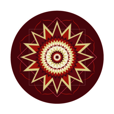 Southwest Native American Indian Silk Touch Round Throw Blanket (Burgundy)