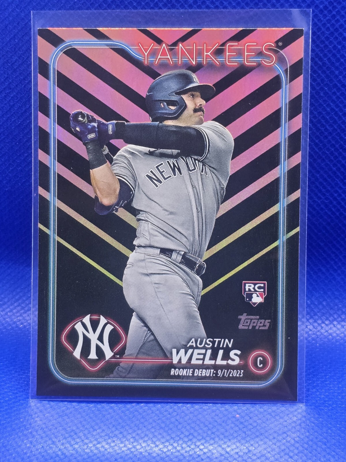 2024 Topps Update Austin Wells Holiday Halloween Orange Black Foil RC #US325