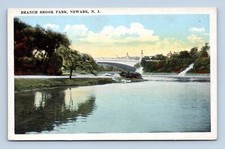 View on Water Branch Brook Park Newark New Jersey NJ UNP WB Postcard F19