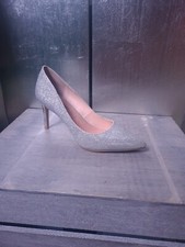 Scarpe eleganti BUFFALO décolleté taglia 37 glitter argento tacchi alti stiletto strass #1313