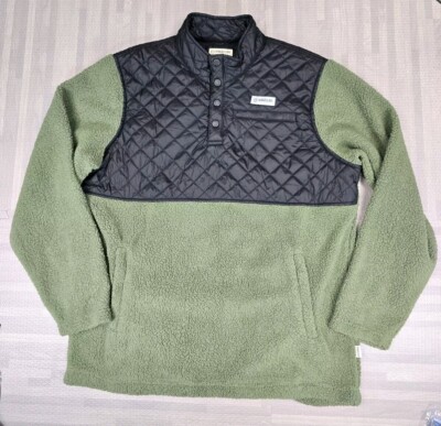 Magellan Men s Outdoor Pullover  Fleece Light OD Olive Drab Green & Black LARGE