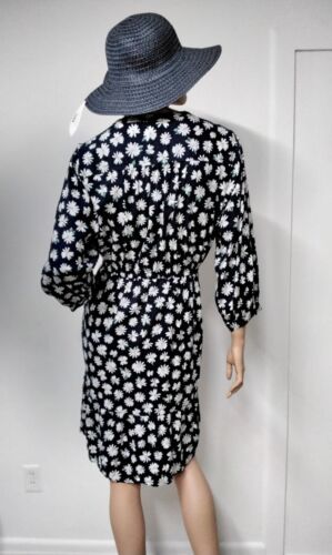 NEW Old Navy Woman Size XL floral dress Relax Daisy Flowers Navy 3/4 Sleeves - Picture 12 of 19