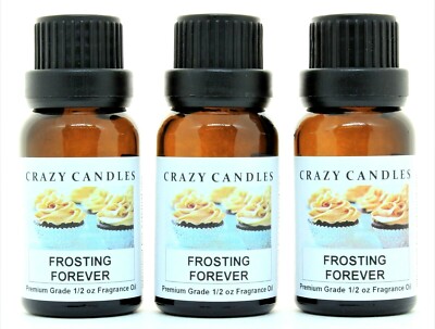 3 Frosting Forever 1/2oz Premium Grade Scented Fragrance Oil Crazy Candles