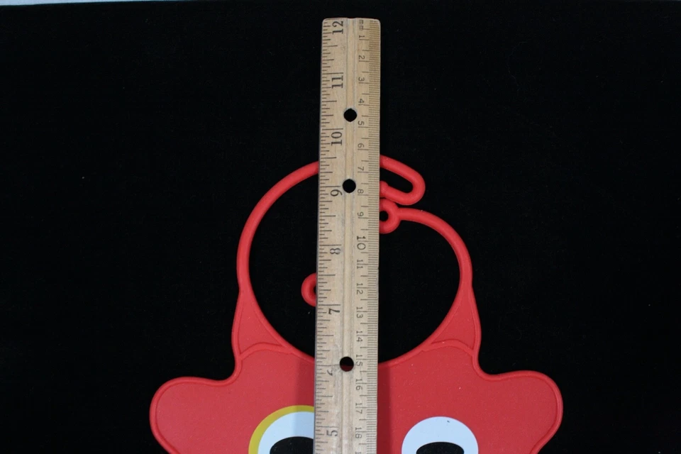 RARE! ULUBULU CHILD SCARY RED SOFT SILICONE MONKEY BIB WITH POCKET NEW  - Image 2 of 3